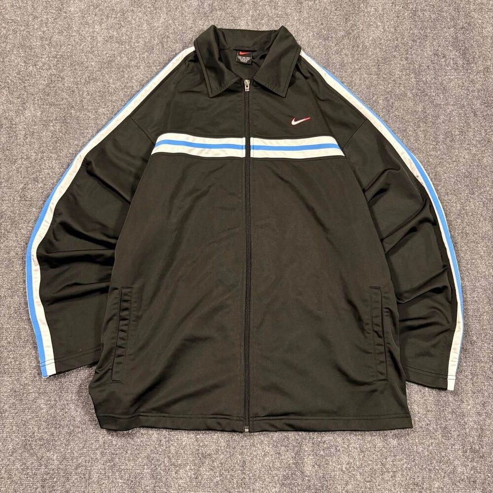 vintage 90s nike full zip embroidered logo track jacket